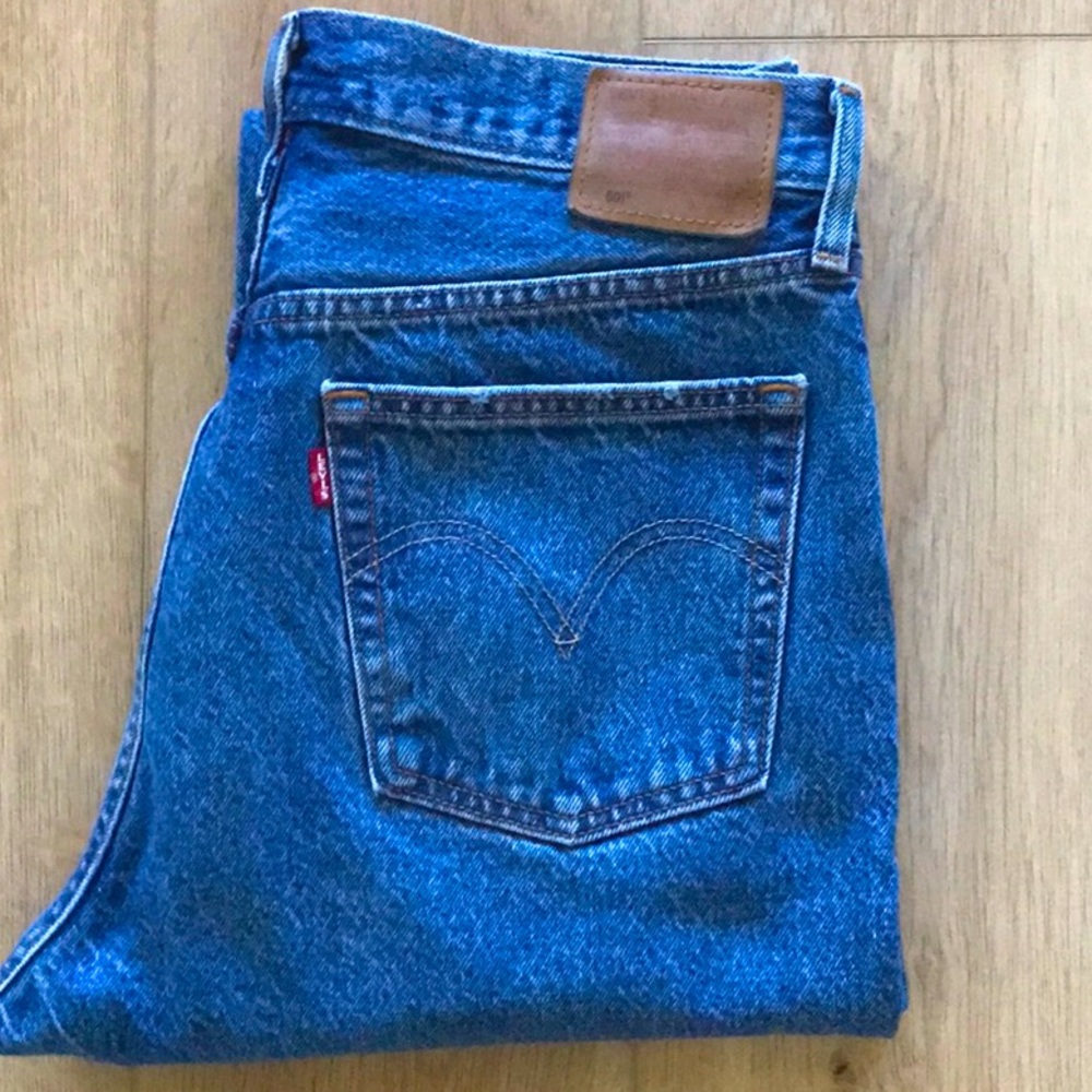 Levi's Classic 501 Straight Leg Button Fly Blue Denim Jeans Size 30 x 26